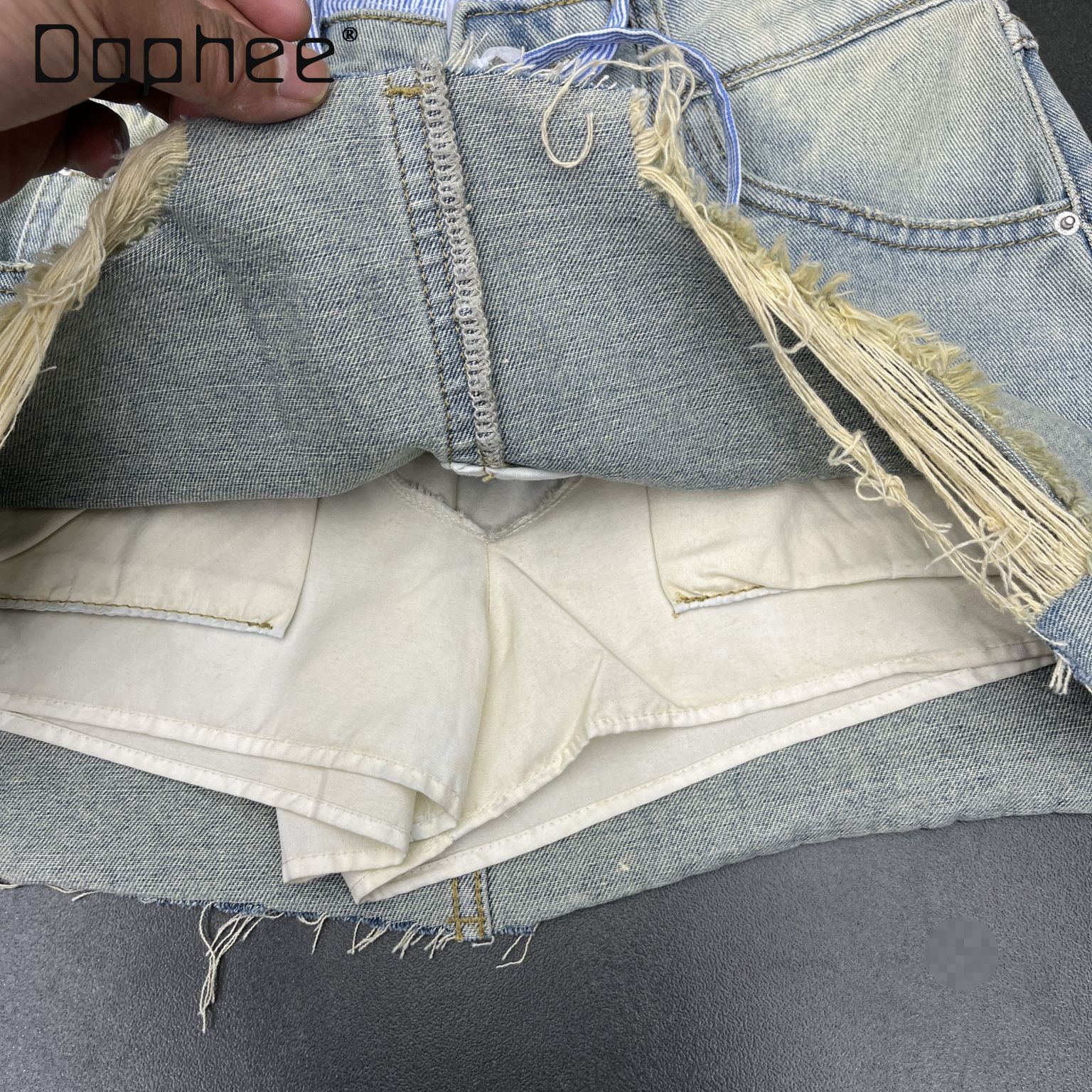 Street Retro Rough-edged Denim - Street Fashion In Korea ulasan dan harga