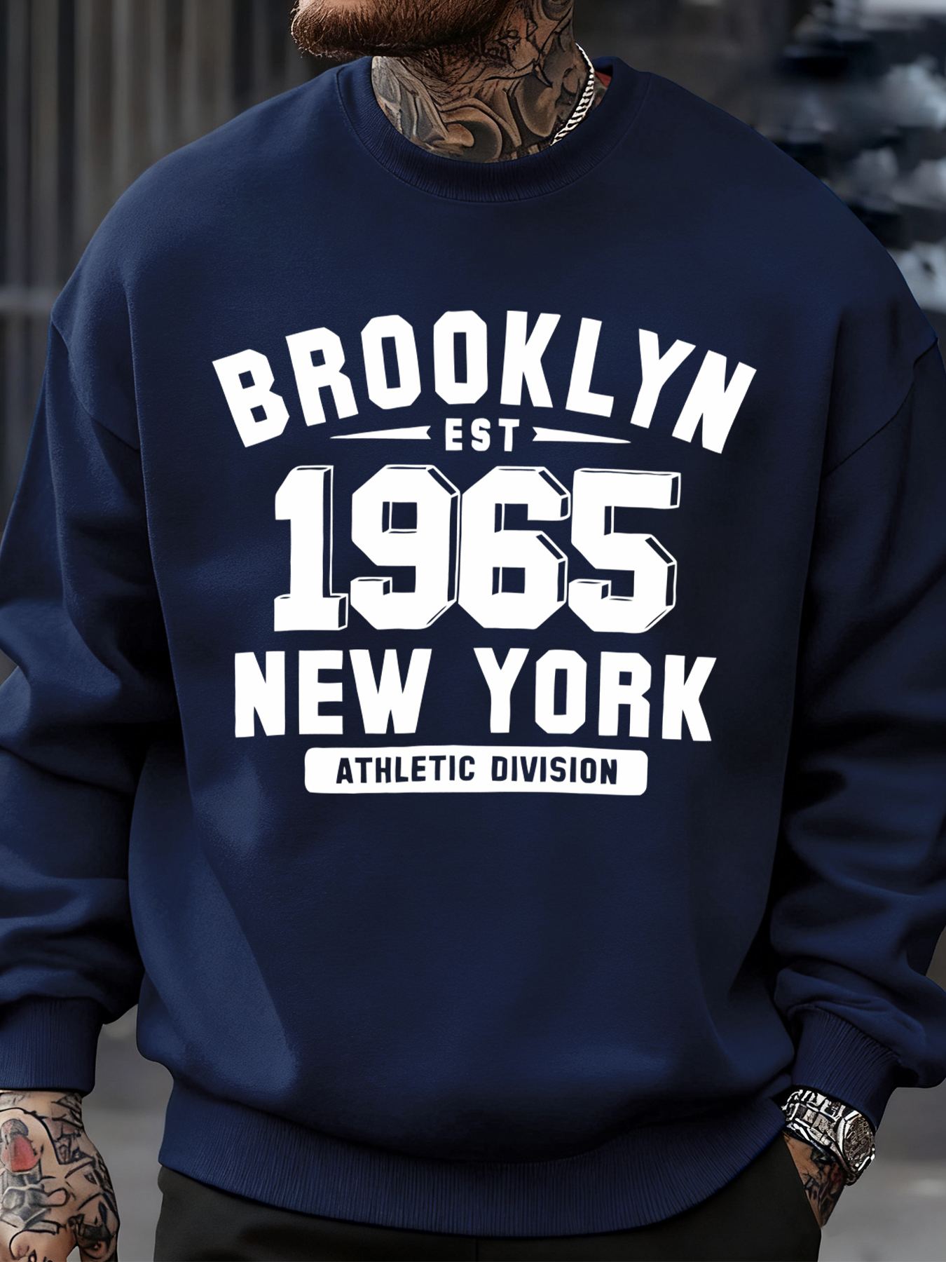 Brooklyn 1965 New York Printed - Oversized Crewneck Fleece ulasan dan harga