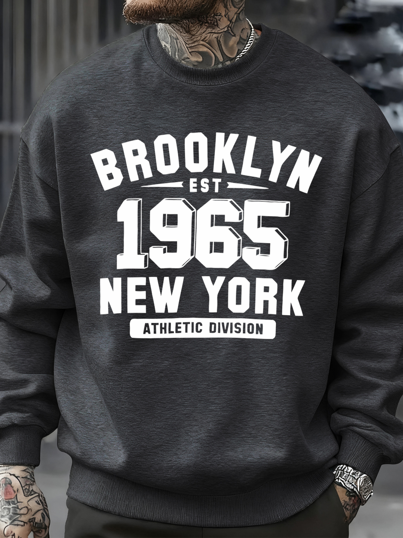 Brooklyn 1965 New York Printed - Oversized Crewneck Fleece ulasan dan harga