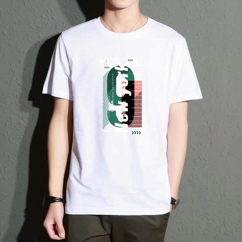 Men's Black Round-Neck Short-S - Street Style New York Fashion ulasan dan harga