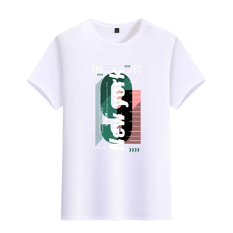 Men's Black Round-Neck Short-S - Street Style New York Fashion ulasan dan harga