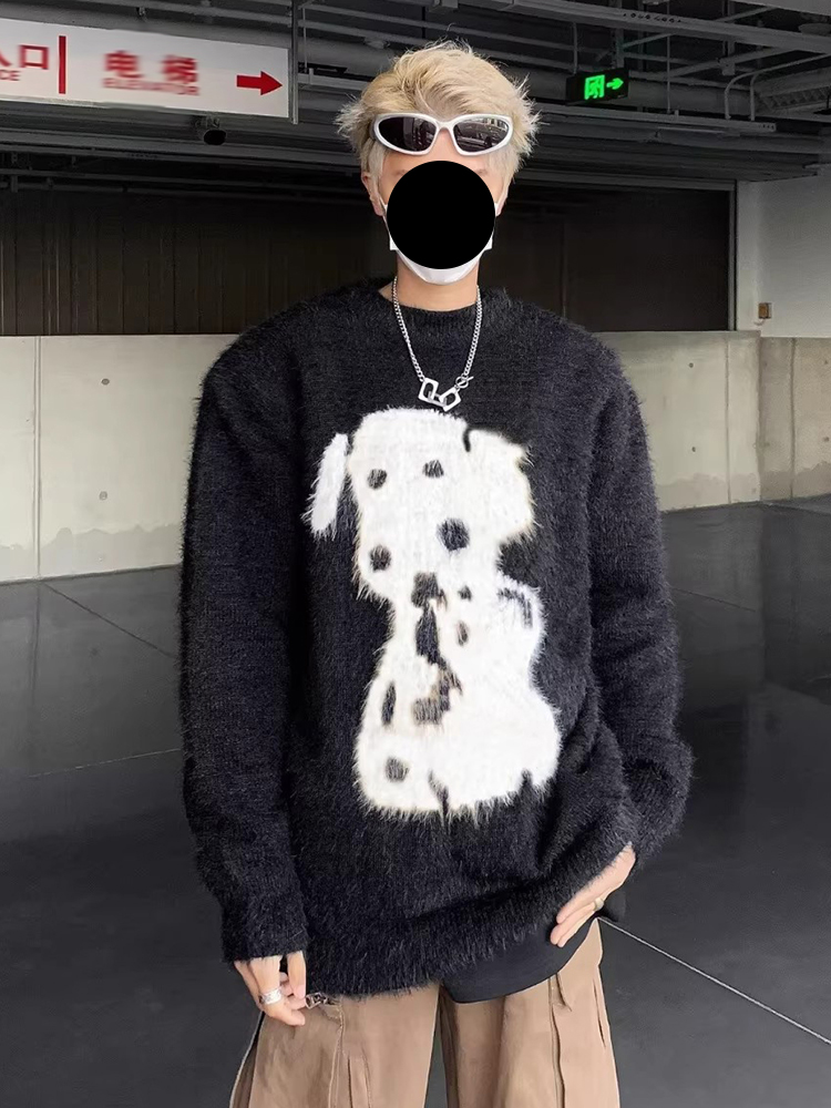REDDACHIC Dalmatian Print Swea - Oversized Crewneck Fleece ulasan dan harga