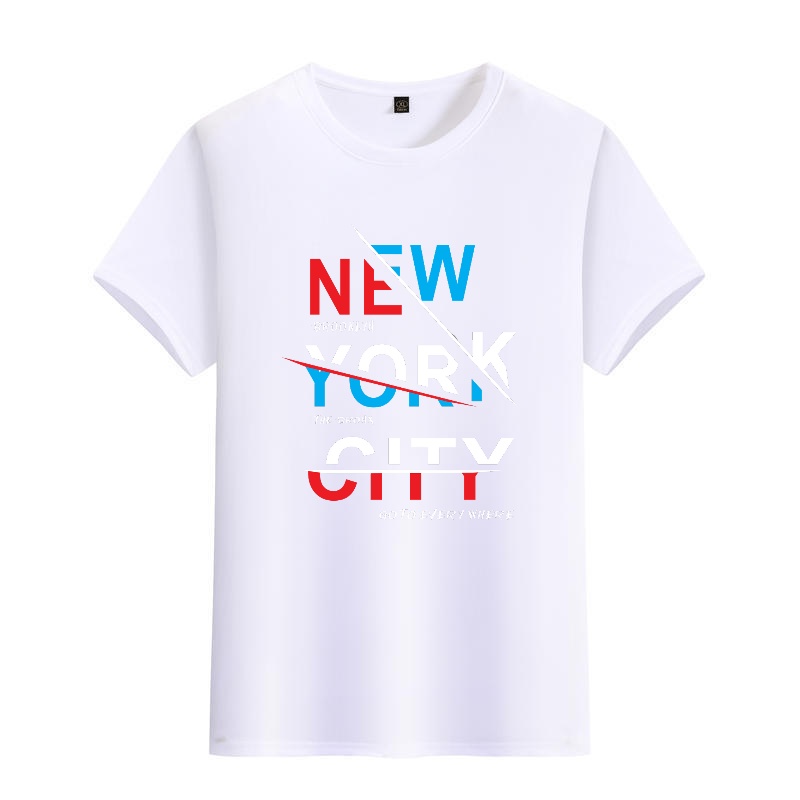 Men's Black Round-Neck Short-S - Street Style New York Fashion ulasan dan harga