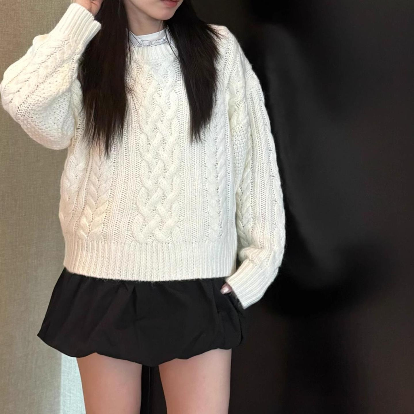 Thebarnnet Korea Fleece-Lined  - Oversized Crewneck Fleece ulasan dan harga