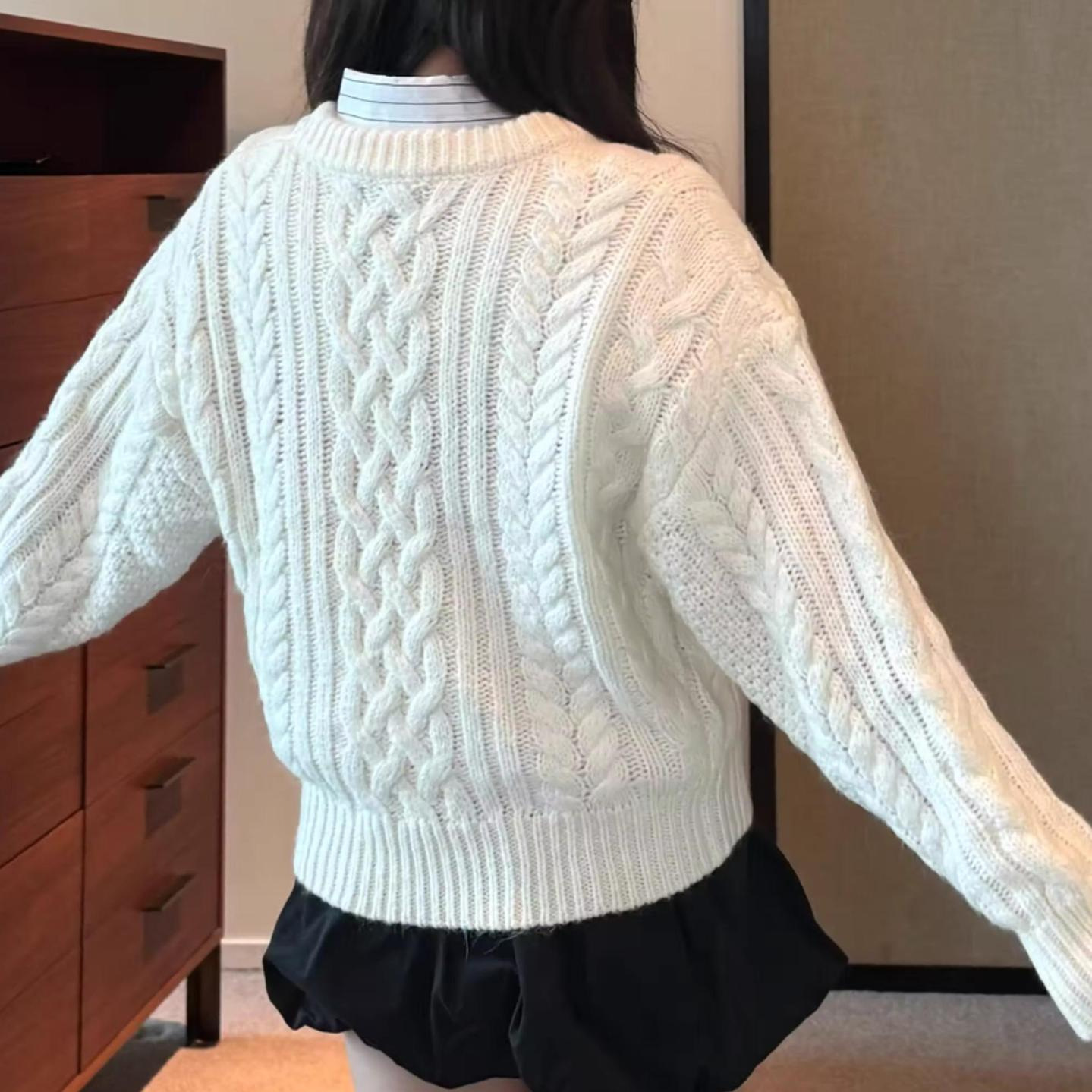 Thebarnnet Korea Fleece-Lined  - Oversized Crewneck Fleece ulasan dan harga