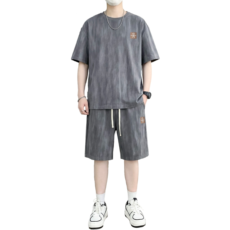 【T-Shirt + 5-Point Shorts】Men' - Street Fashion Men ulasan dan harga