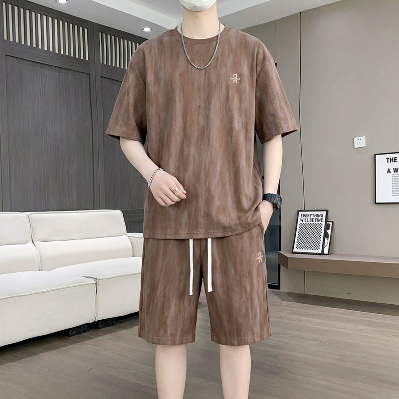 【T-Shirt + 5-Point Shorts】Men' - Street Fashion Men ulasan dan harga