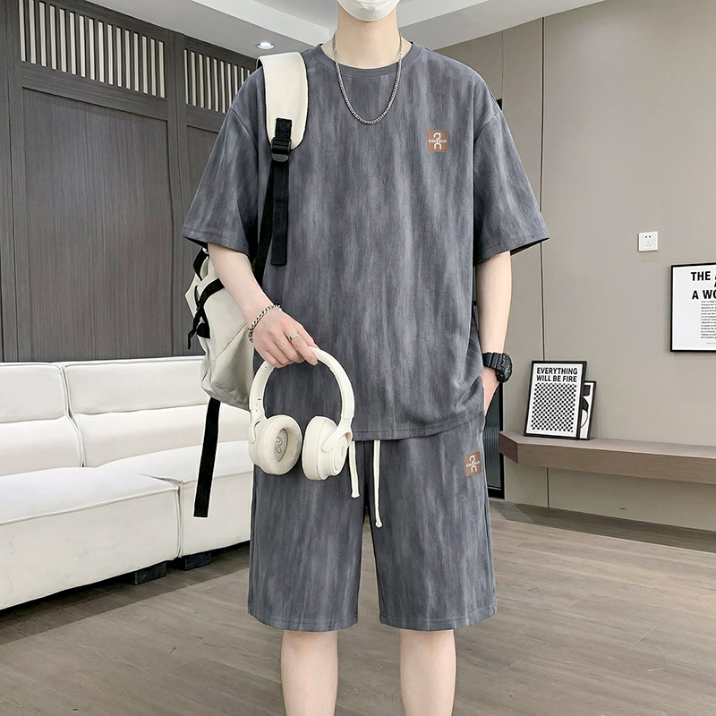 【T-Shirt + 5-Point Shorts】Men' - Street Fashion Men ulasan dan harga