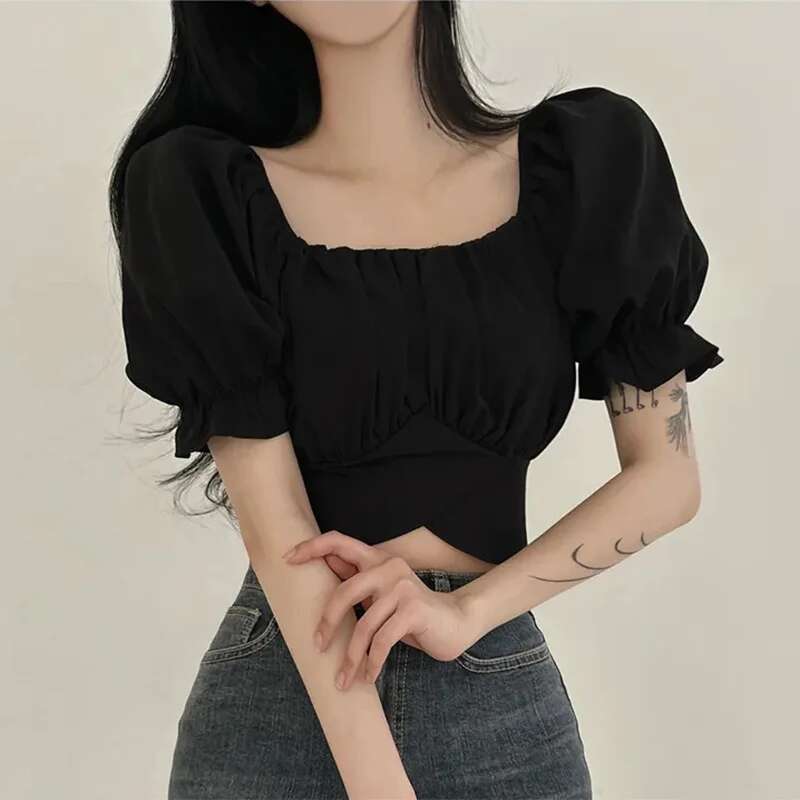 2025 Summer Lace Up Backless T - Street Fashion In Korea ulasan dan harga