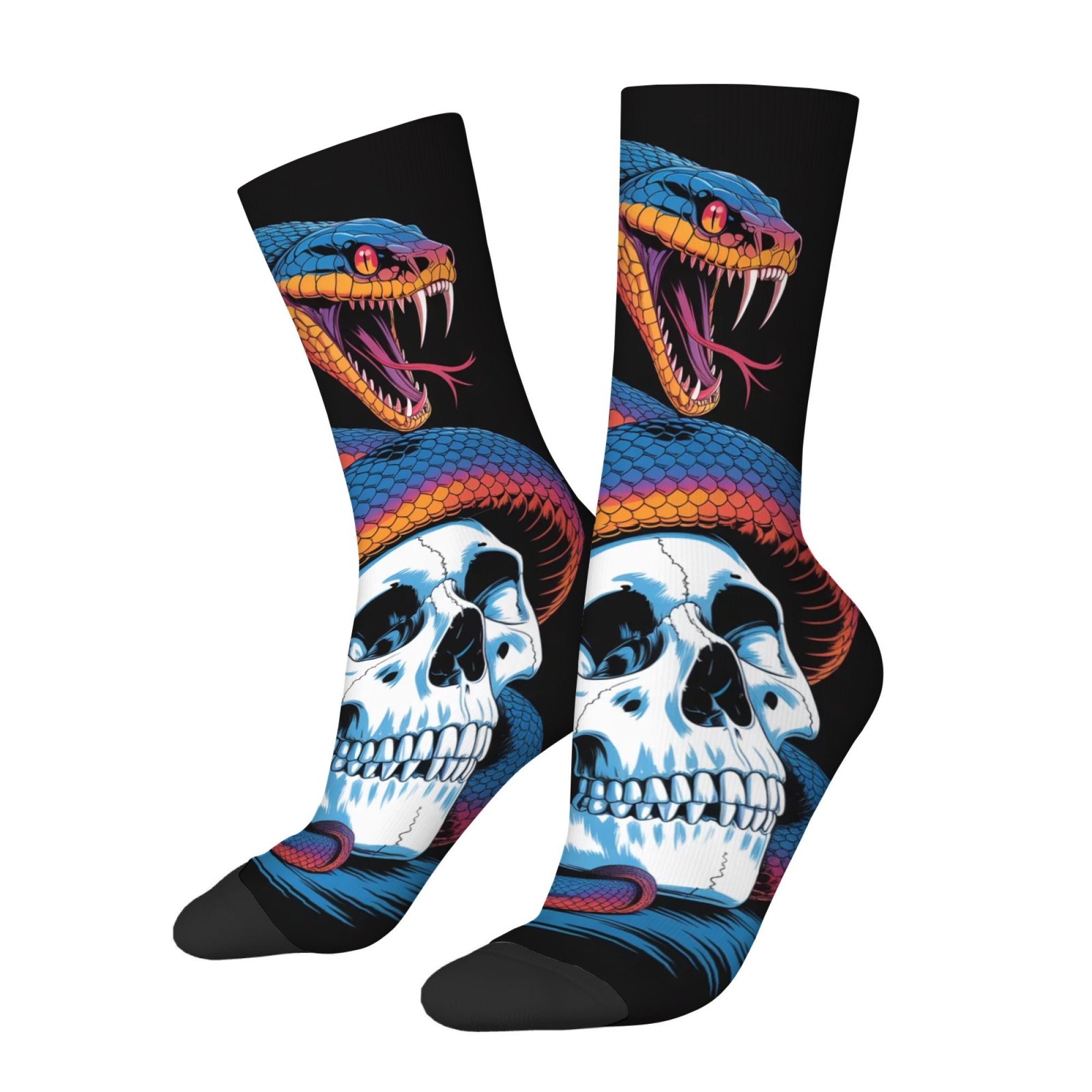Skull Cobra Retro Comic Socks  - Street Fashion Style Youtube ulasan dan harga