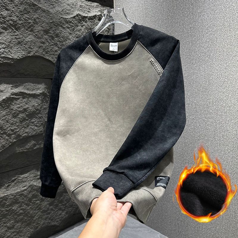 Men's Oversize Fleece Lined Lo - Oversized Crewneck Fleece ulasan dan harga